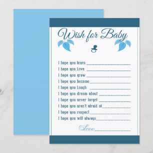 It's A Boy Baby Shower Advice Card