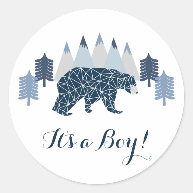 It's a boy! baby shower baby boy classic round sticker (Front)