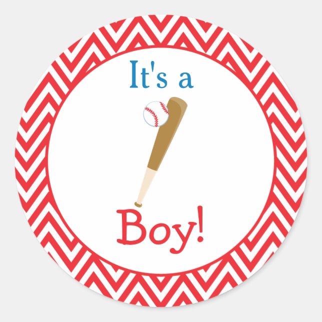 'It's a Boy' Baby Shower Classic Round Sticker (Front)