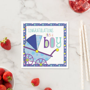 It's a Boy Baby Shower Cocktail Napkin