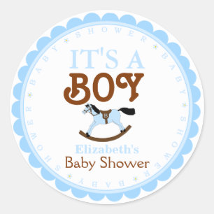 It's A Boy-Baby Shower Favour Classic Round Sticker