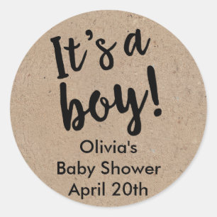 It's A Boy Baby Shower Favour Tag Kraft