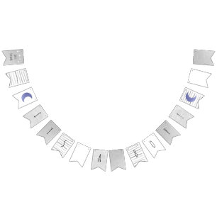 It's a Boy Baby Shower Flag Banner Moon & Stars