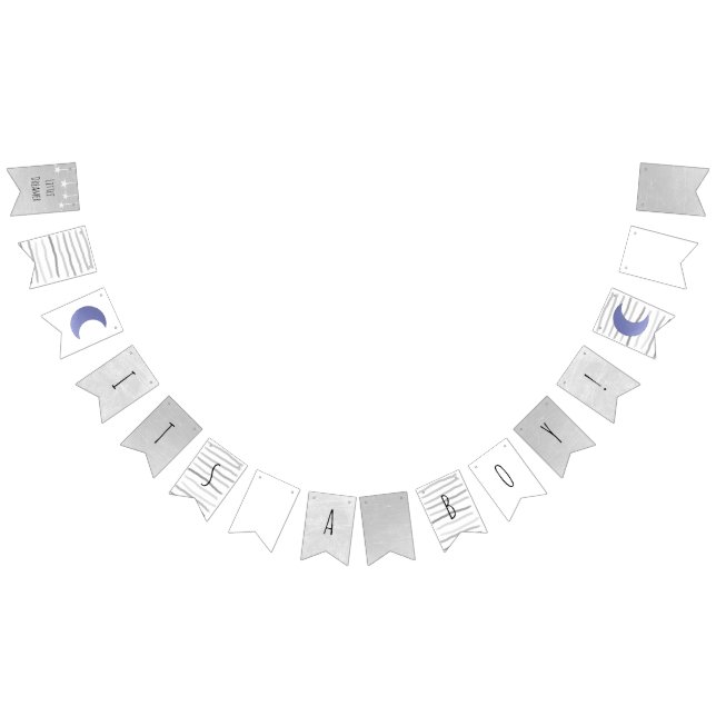 It's a Boy Baby Shower Flag Banner Moon & Stars (All)