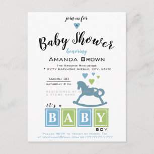 It's a Boy Baby Shower Invitation Postcard