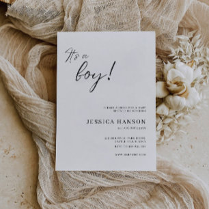 It's A Boy Baby Shower Invitation Template