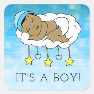It's a Boy, Baby Shower or Birth Announcement Square Sticker