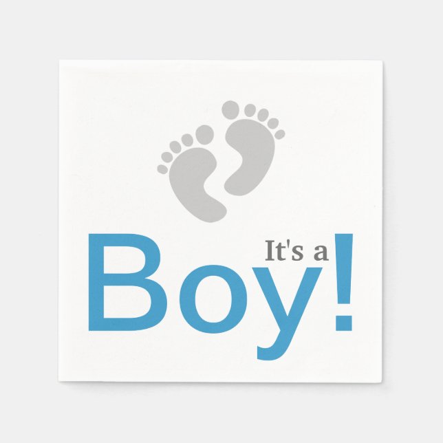 It's A Boy Baby Shower Paper Napkin Set (Front)