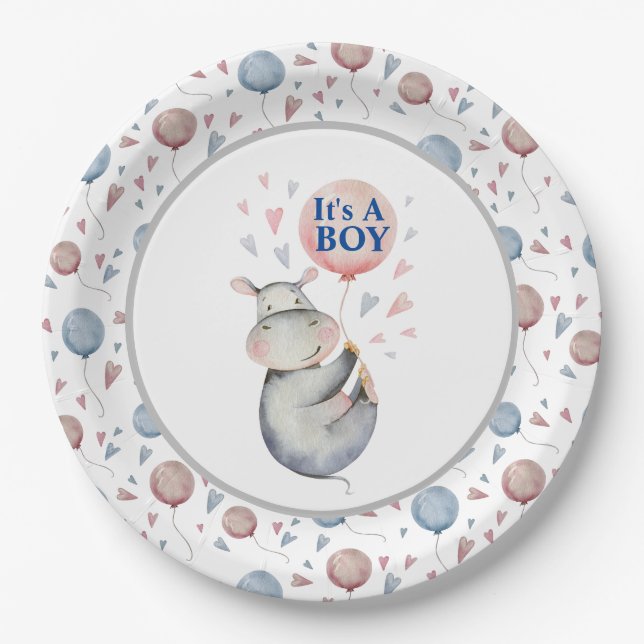 It's A Boy Baby Shower Paper Plate (Front)