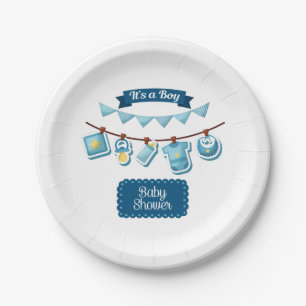 It's A Boy Baby Shower Paper Plates