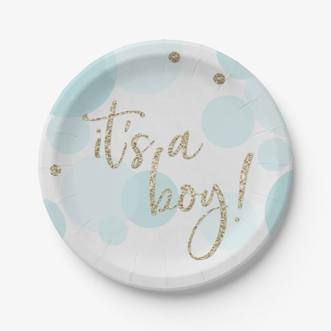 It's A Boy Baby Shower Paper Plates (Front)