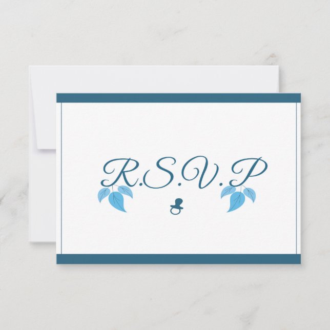 It's A Boy Baby Shower RSVP Card (Front)