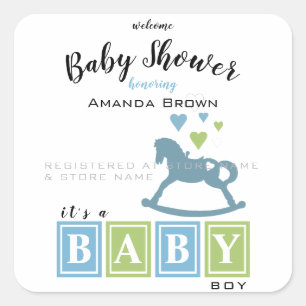 It's a Boy Baby Shower Square Sticker