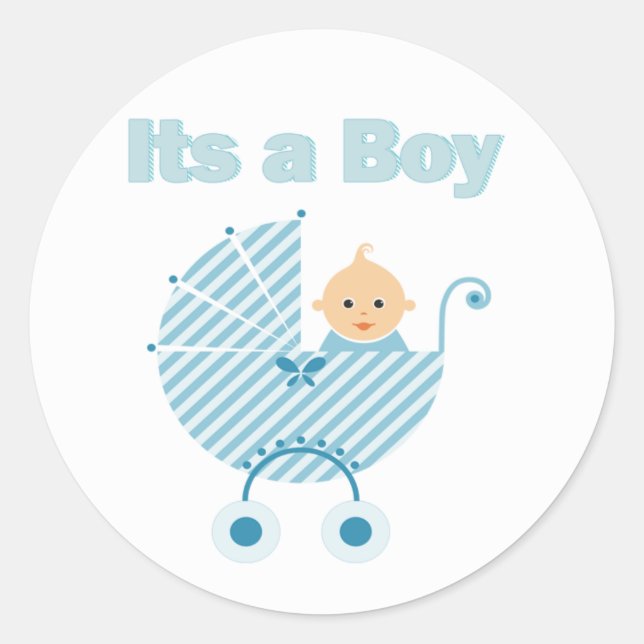 It's a Boy Baby Shower Sticker (Front)