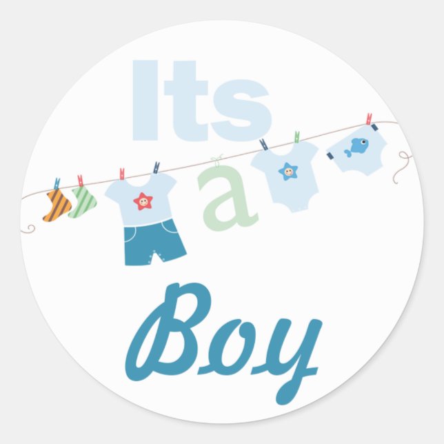 It's a Boy Baby Shower Sticker (Front)