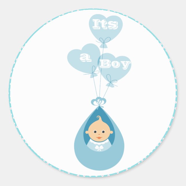 It's a Boy Baby Shower Sticker (Front)