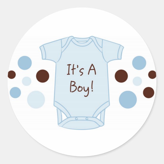 It's A Boy Baby Stickers Envelope Seals (Front)