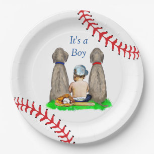 It's a Boy, Baseball Themed Boy's Baby Shower Paper Plate