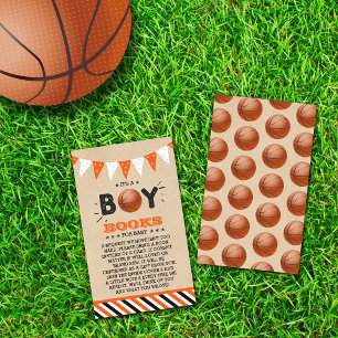 It's A Boy! Basketball Baby Shower Book Request Enclosure Card