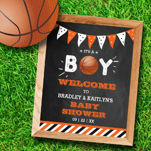 It's A Boy! Basketball Themed Baby Shower Welcome Poster