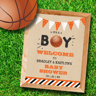 It's A Boy! Basketball Themed Baby Shower Welcome Poster