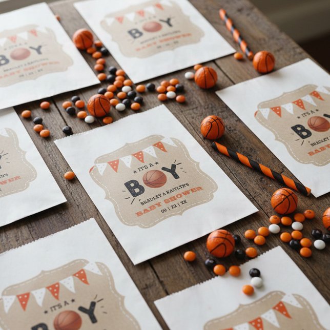 It's A Boy! Basketball Themed Co-ed Baby Shower Favour Bags (Creator Uploaded)