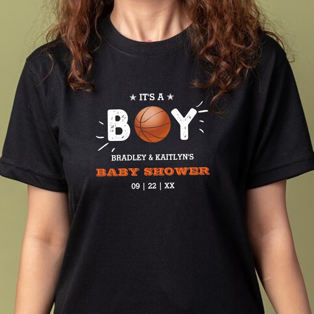 It's A Boy! Basketball Themed Co-ed Baby Shower T-Shirt (Creator Uploaded)