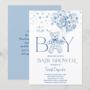 It's a Boy Bear Baby Shower Boy Invitation