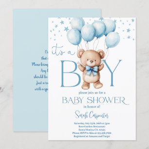 It's a Boy Bear Baby Shower Boy Invitation