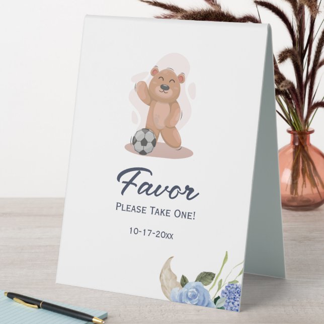 It's a boy bear cute blue baby shower FAVOR (In SItu (Table))