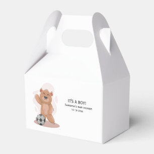 It's a boy bear cute blue baby shower favour box