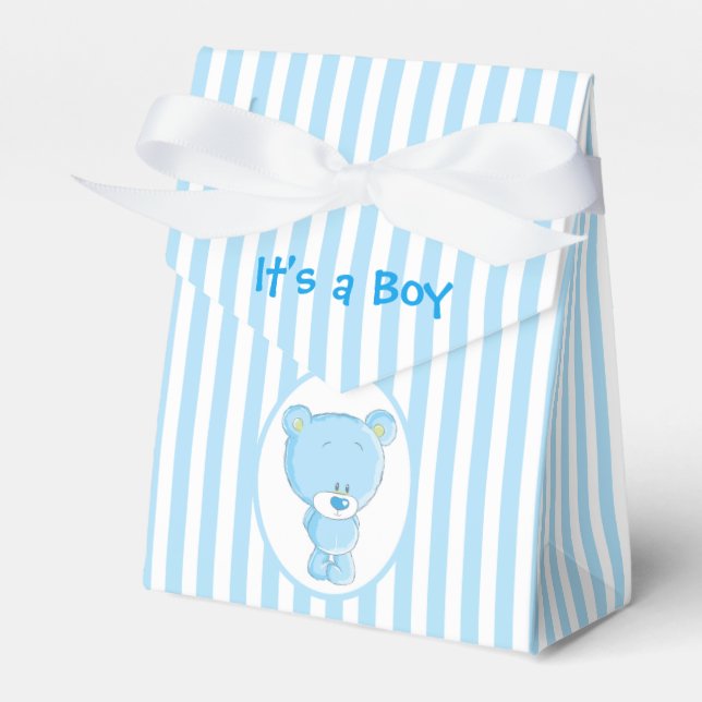 It's a Boy Bear Tent Favour Box (Front Side)