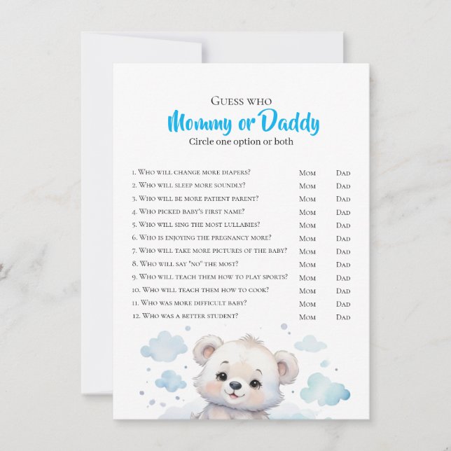 It's a boy bearly wait woodland baby bear shower invitation (Front)