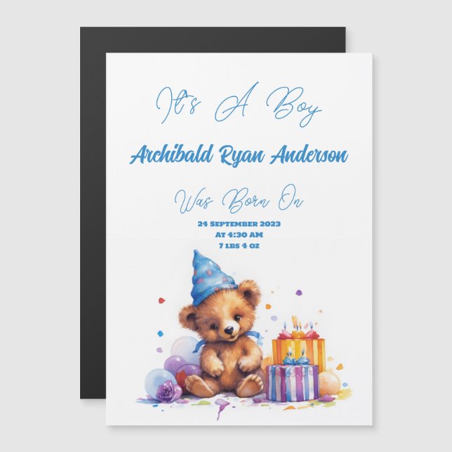 It's A Boy Birth Announcement (Front/Back)