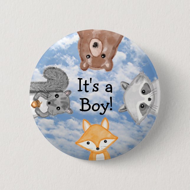 It's a Boy Birth Announcement  6 Cm Round Badge (Front)