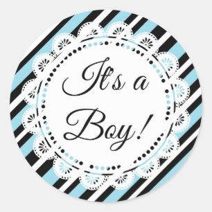 It's a Boy Blue and Black Stickers