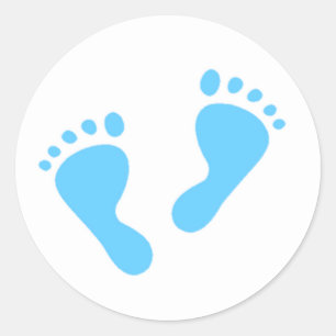 It's a Boy - Blue Baby Feet Classic Round Sticker