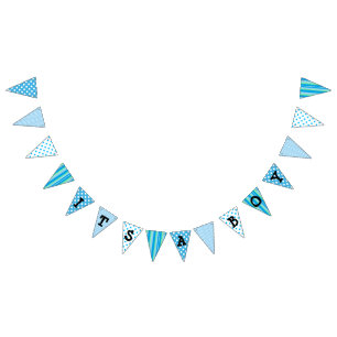 Its a Boy, Blue Baby Shower Flag Banner
