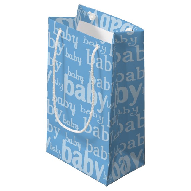 It's A Boy Blue Baby Shower Party Small Gift Bag (Front Angled)