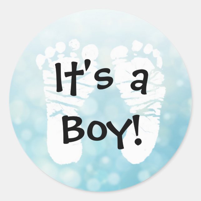 It's a Boy Blue Baby shower Stickers (Front)