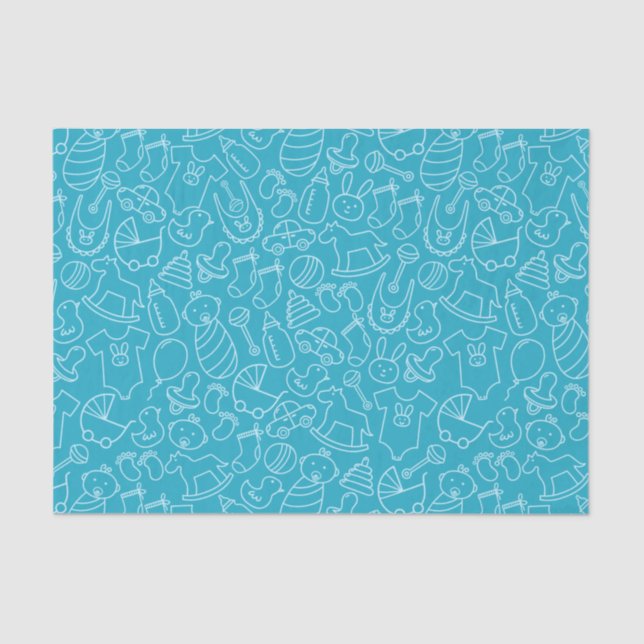 It's a Boy Blue Baby Shower Tissue Paper (Front)