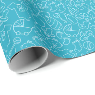 It's a Boy Blue Baby Shower Wrapping Paper