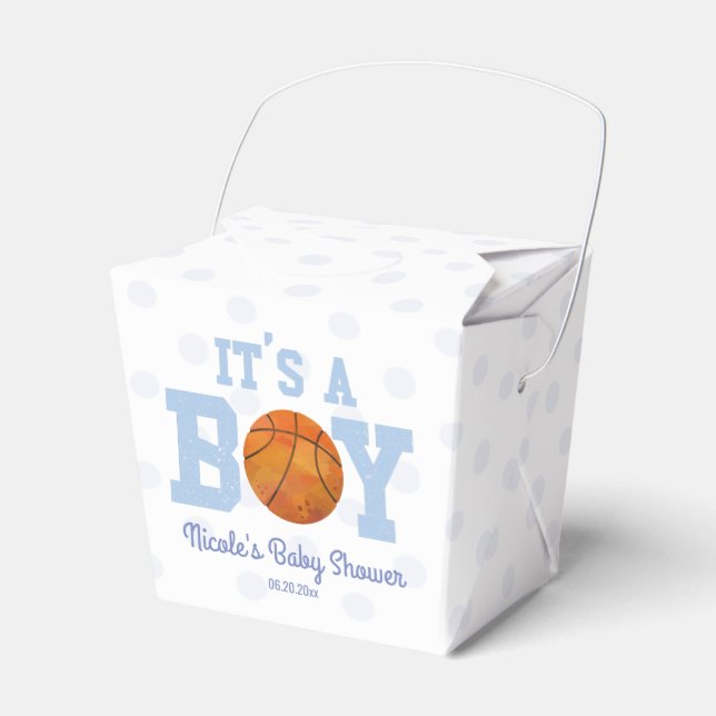 It's A Boy! Blue Basketball Baby Shower Favour Box (Front Side)