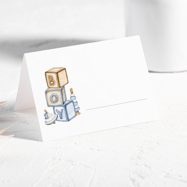  It's A Boy Blue Boho Toys  Place Card (Creator Uploaded)