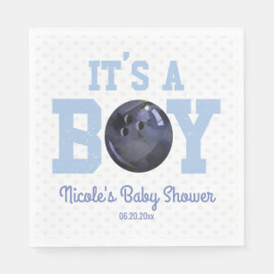 It's A Boy! Blue Bowling Ball Baby Shower Napkin