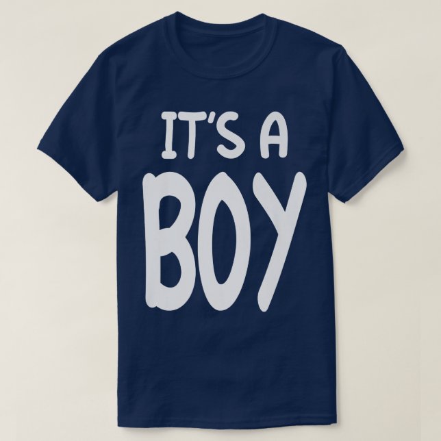 It's A Boy Blue Boy Baby Gender Reveal  T-Shirt (Design Front)