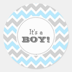 It's a BOY! blue chevron envelope seal