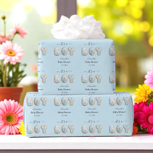 Its a Boy Blue Cookies Baby Shower Wrapping Paper
