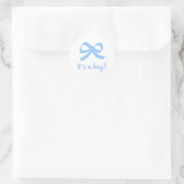 It's a boy blue cute bow knot baby shower stickers (Bag)
