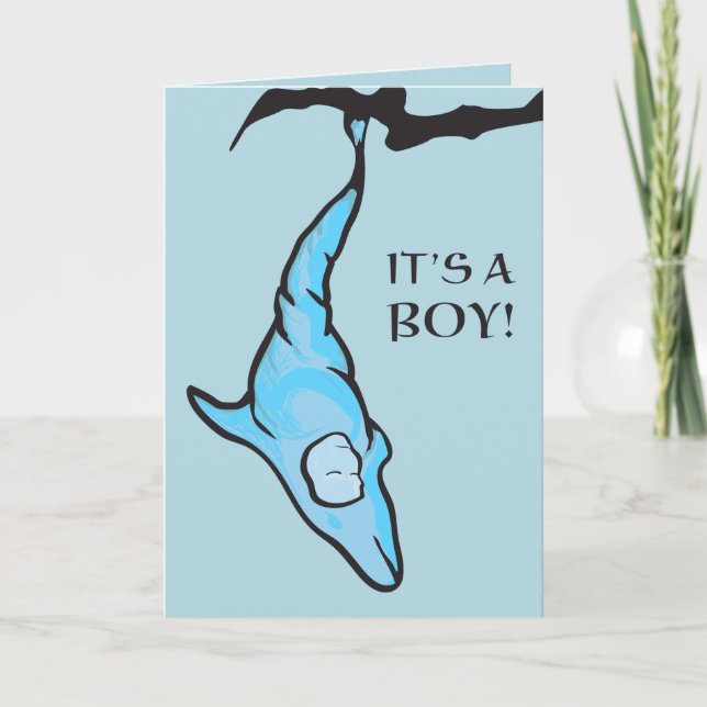 it's a boy! (blue dolphin cocoon) announcement (Front)